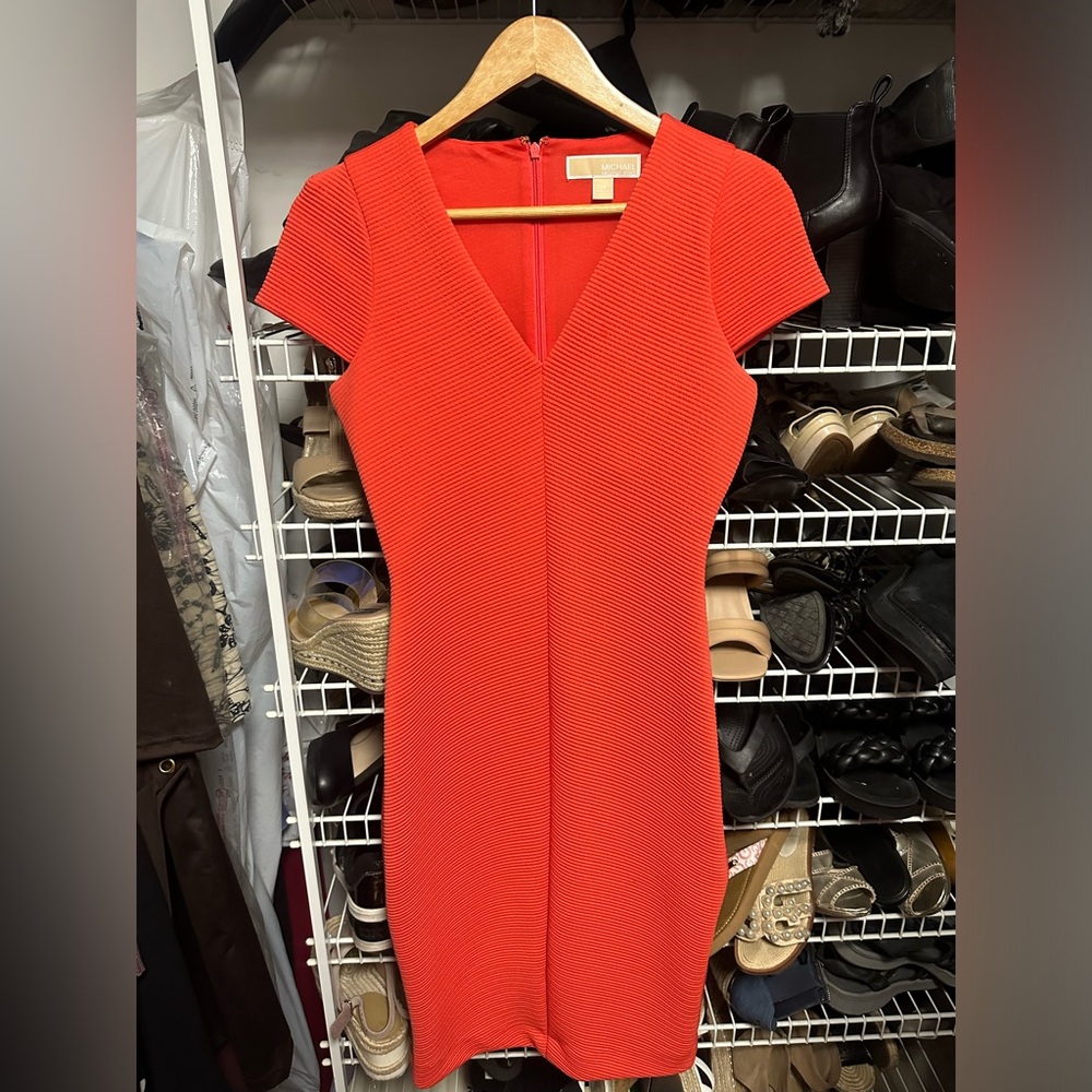 michael kors dress orange/red